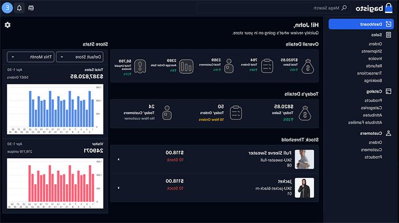 bagisto 2的截图.0 dark mode